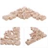 Oak Door Decor Crafts Corner Applique Onlay Decal Carved Wave Flower Decorative Wood Appliques