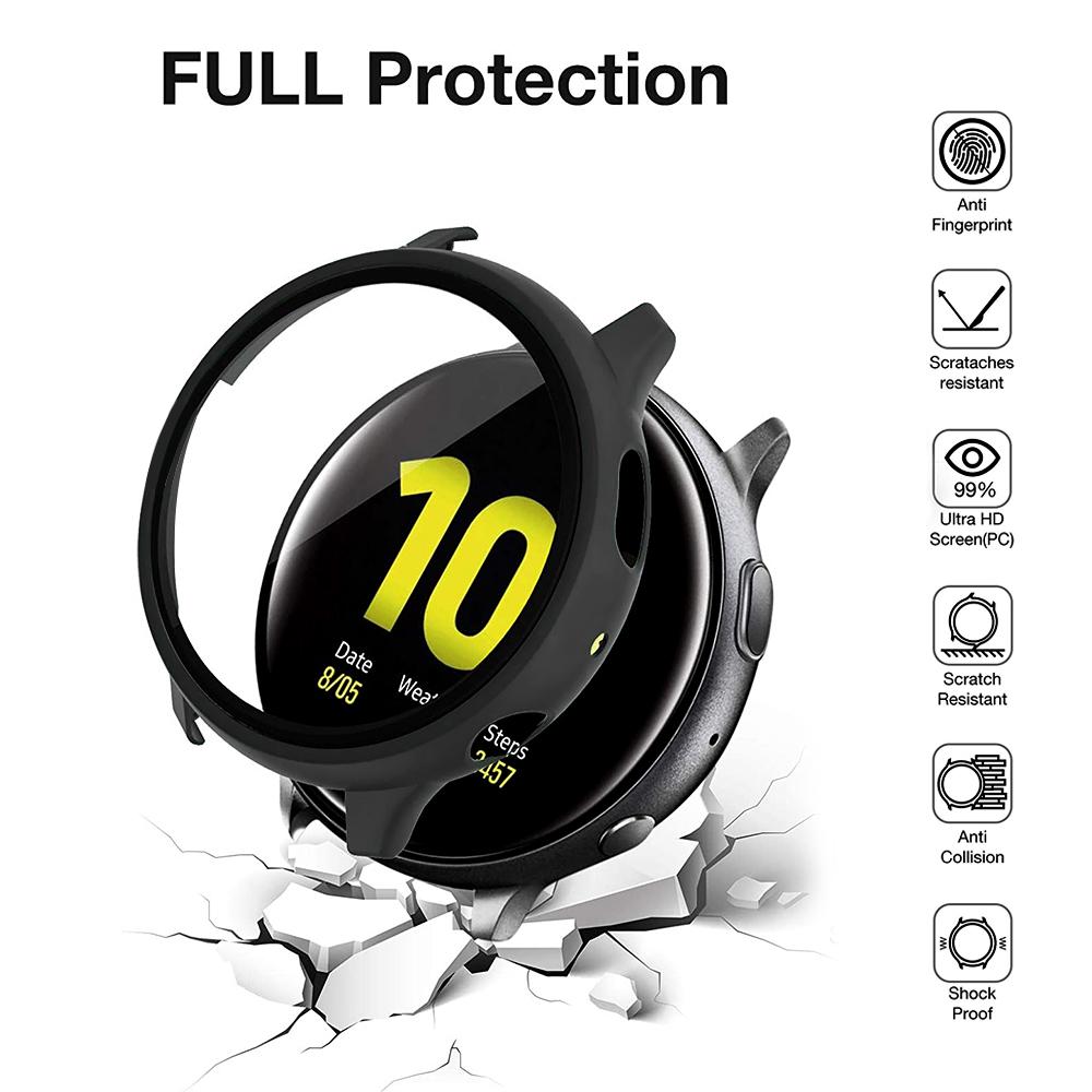 Стекло+Чехол для Samsung Galaxy watch active 2 44мм 40мм Полная защита бампер+Защитная пленка для экрана ремешок active2 44 мм 40 мм