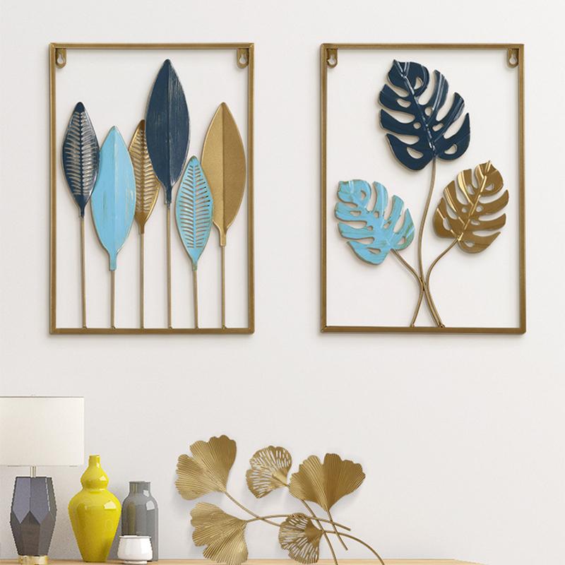 Настенный подвесной железный кулон, украшение, креативные листья растений, украшения для дома в скандинавском стиле