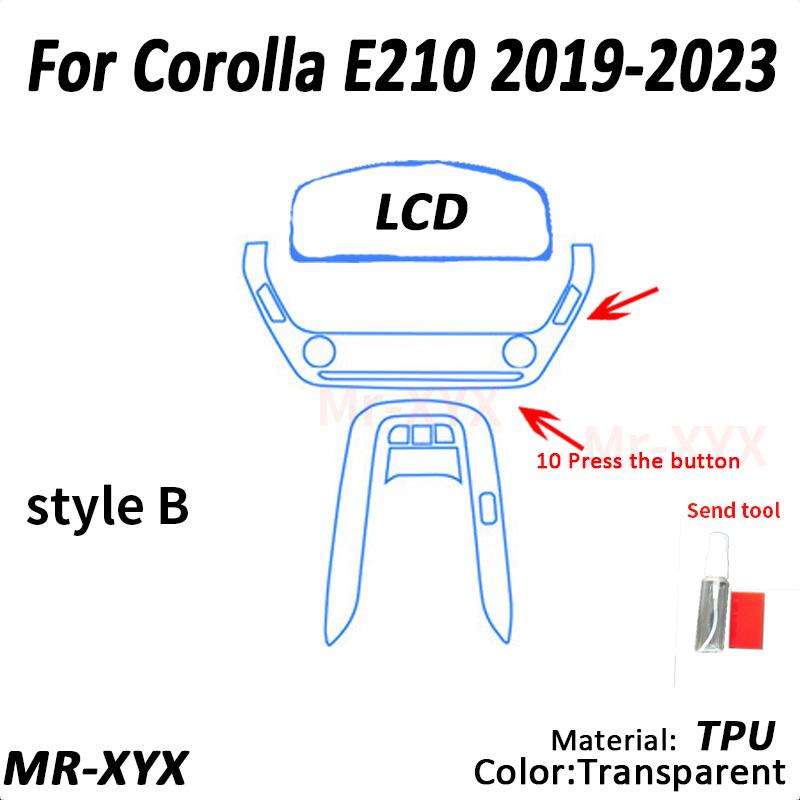 Для TOYOTA Corolla E210-2023 автомобильная консоль коробка передач наклейка на панель прозрачная ТПУ автомобильная внутренняя защита