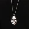 European And American New Mysterious V -Faced Hacker Stainless Steel Necklace Men And Women Universal Hip -Hop Jumping Dye