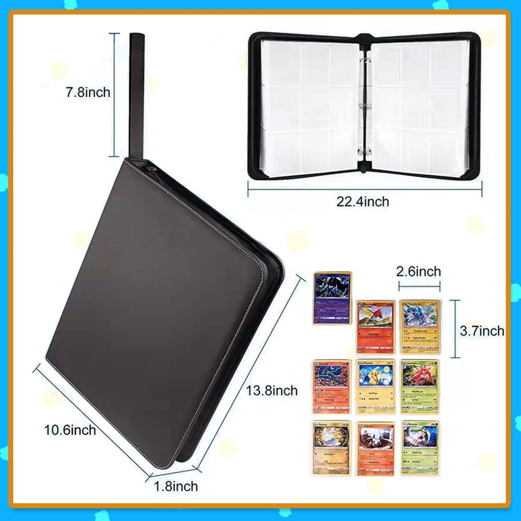 SUSWIM 9 карманов для хранения 900 карточек Переносные карманы для коллекционных карточек на молнии для хранения 900 альбомов/файлов (9 карт)