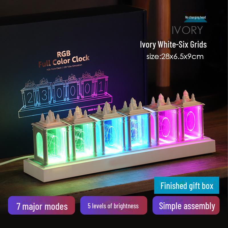 Часы Nixie с имитацией RGB-ламп - ценное украшение для рабочего стола для игровых комнат