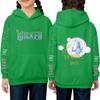 Kids' Long Sleeve Loose Pullover Letter Print Drawstring Hooded Sweatshirt