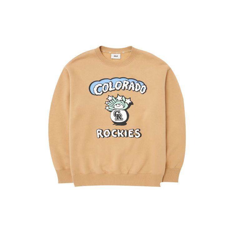 MLB Colorado Rockies FW22 Pattern Letter Print Long Sleeve Cotton Sweatshirt Unisex sweatshirt Yellow 3AMTC0126-04BGS