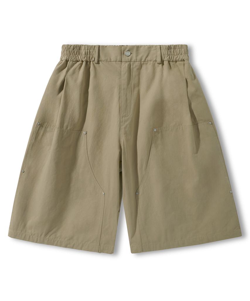 MINIMALPROJECT Wide Carpenter Cotton Bermuda Half Pants Msp303 [Beige]