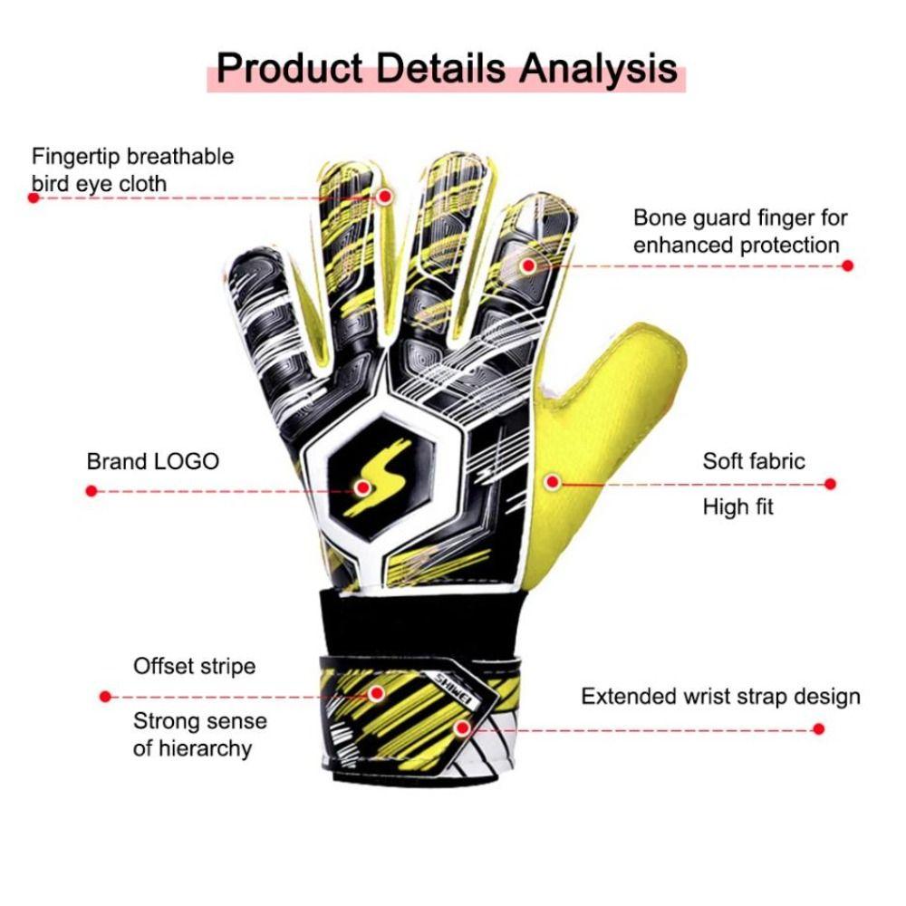 1 Pair Cushioning Football Goalkeeper Gloves Finger Protection Soccer Goalie Gloves Play Football