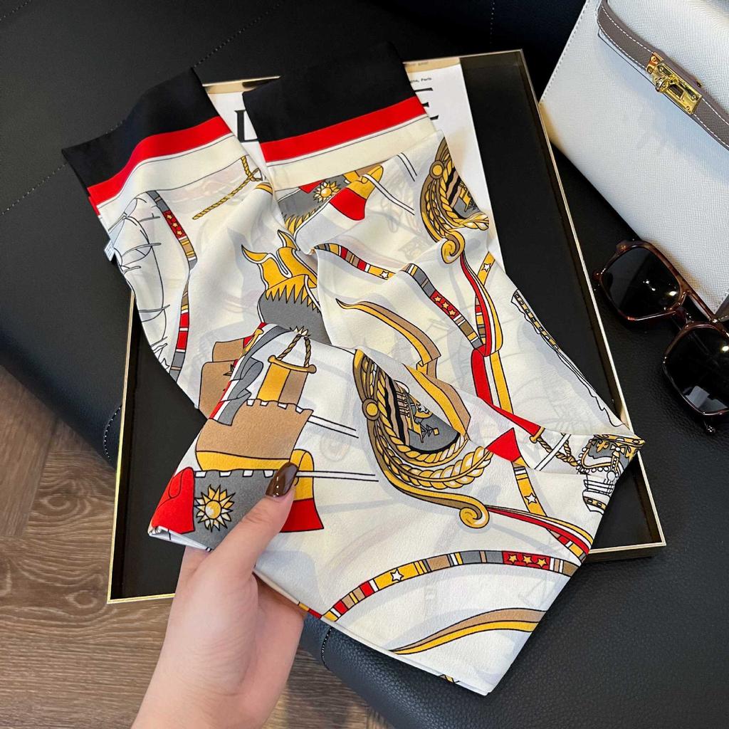 New small scarf thin and narrow strip printed silk scarf women's new streamer fashionable versatile professional decoration scarf scarf