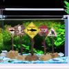 Artificial Aquarium Decoration Resin Aquarium Background Interesting Shark Warning Sign  Fish Tank