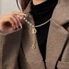 Design Sense Sweater Chain Micro Setting Clothing Pendant Men Women Necklace  Party