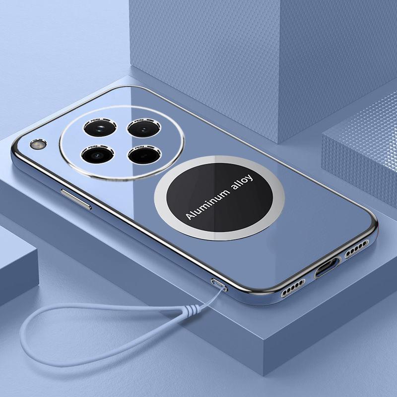 For Oppo Find X8 Case Oppo Find X8 Pro Phone Case Luxury Square Plating Magnetic Attraction ShockProof Silicone Back Cover