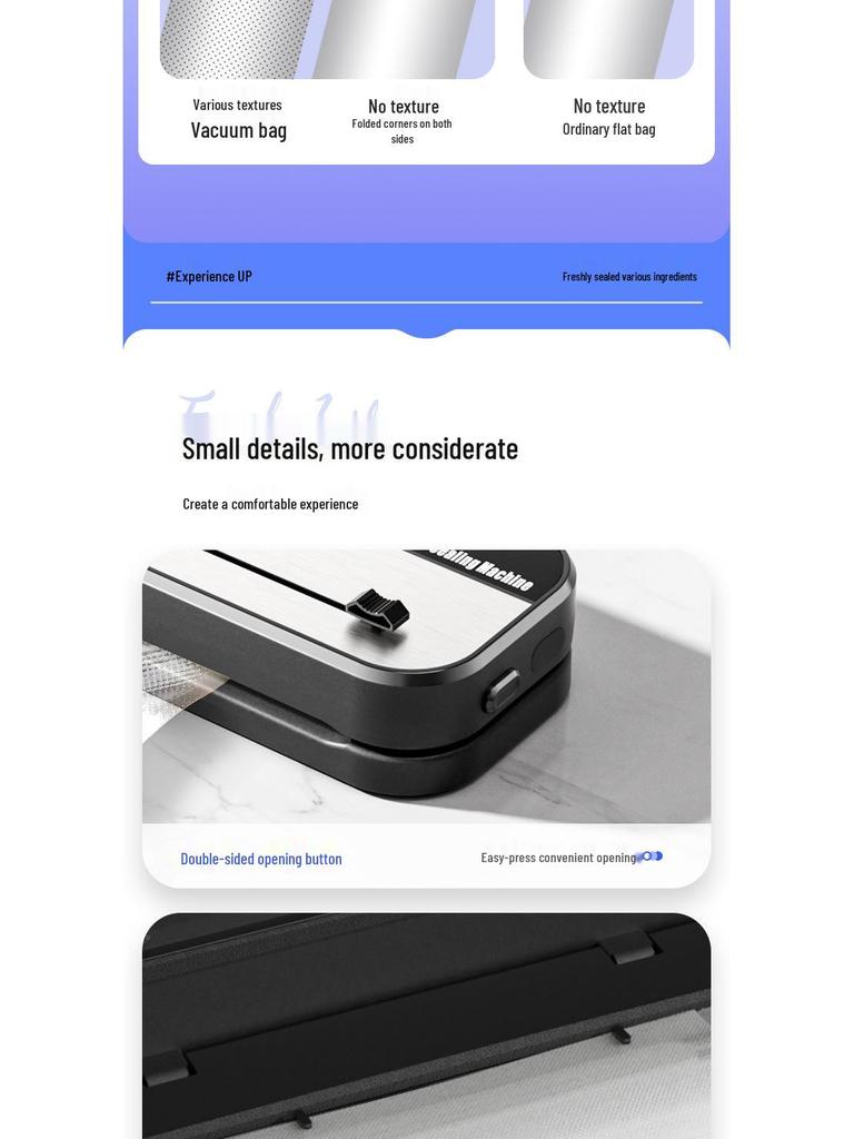 Трансграничный автоматический вакуумный упаковщик из нержавеющей стали - Интеллектуальная модель для сохранения свежести с функцией обрезки
