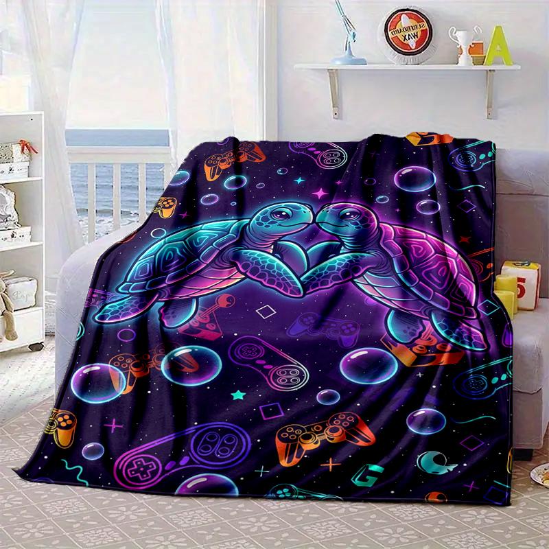 Underwater two Sea Turtles Blanket Flannel Blanket Throw Blanket Sofa Cover Blanket Soft Premium Blanket Picnic Blanket Tv Blanket Gifts