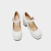 Girls Mary Jane Glitter Dress Shoes High Heel Platform Strap Buckle Women Princess Wedding Party Pumps Bling Golden Silver