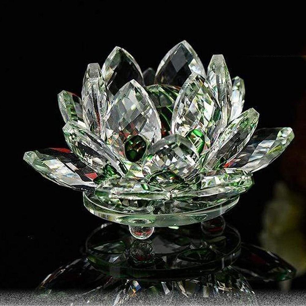 Нескользящий хрустальный цветок лотоса 3 фута стеклянный лотос фэн-шуй декор хрустальный цветок статуэтка для офиса
