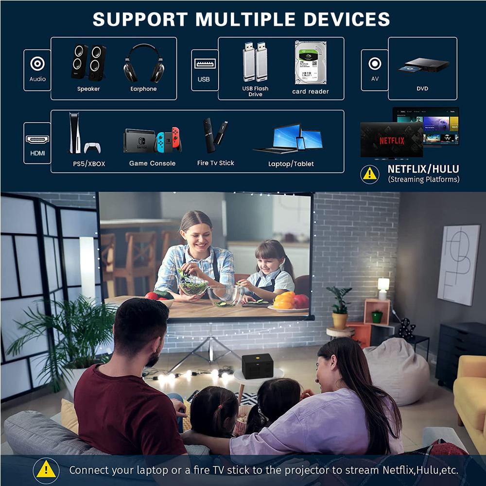 V6 Модернизированная модель Vivicine Y7 Android 9.0 720p Портативный дешевый домашний кинопроектор