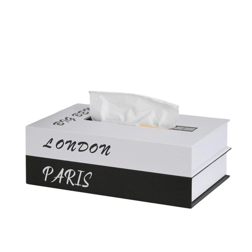 Luxury Book Style Tissue Box Ornaments Napkin Holder Case Organizer Paper Box Home Decoration