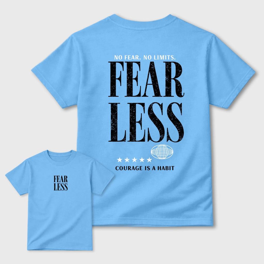 Fearless graphic tee. Streetwear Brand Graphic T-Shirt. 14s University Blue