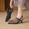 New Summer Fashion Versatile Mesh Breathable One-line Strap Stiletto High Heels Women's Toe-cap Sandals for Women