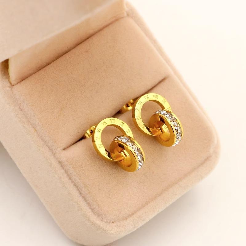 Ожерелье из титановой стали с гальваническим покрытием 18 карат с римскими цифрами и двойным кольцом, легкая роскошная подвеска на ключицу из титановой стали, цена