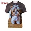 Новая 3D футболка для мальчиков с принтом животного собаки в стиле Харадзюку, летняя повседневная с коротким рукавом, уличная одежда, свободный топ