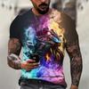 New 2024 Hot 3d Digital Printed Motorcycle 2 PatternFitness Men's Short Sleeve T-shirt New