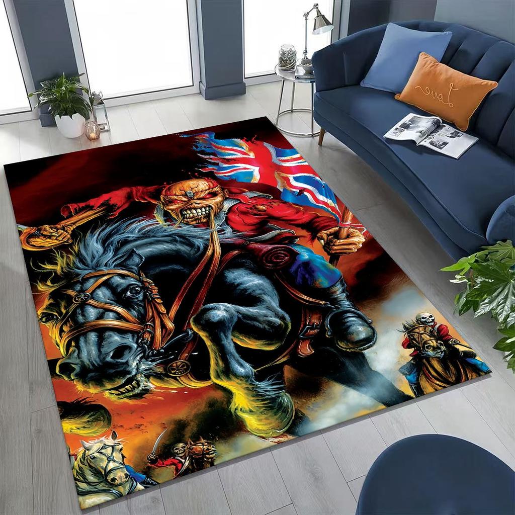 3D I-Iron-Maidens Music Band Art Carpet Rug for Bedroom Living Room Sofa Home Doormat Decor,Large Kids Non-slip Floor Mat