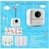 Мини-принтер для наклеек, Bluetooth, умный карманный бесчернильный термопринтер с 10 рулонами термобумаги и портативным принтером для наклеек