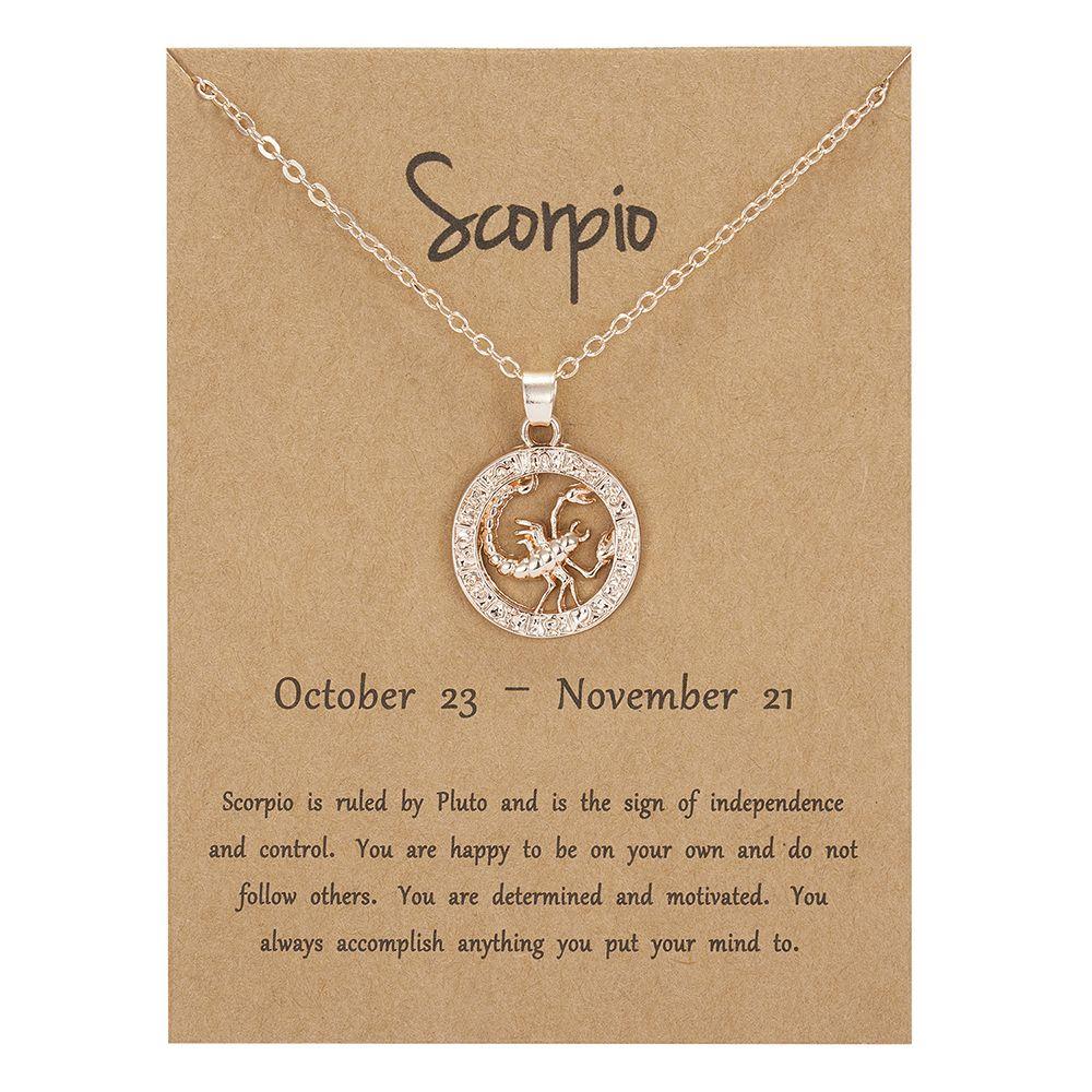 Out Aquarius Leo Scorpio Guardian Star Choker Animal Zodiac Sign 12 Constellation Pendant Necklace