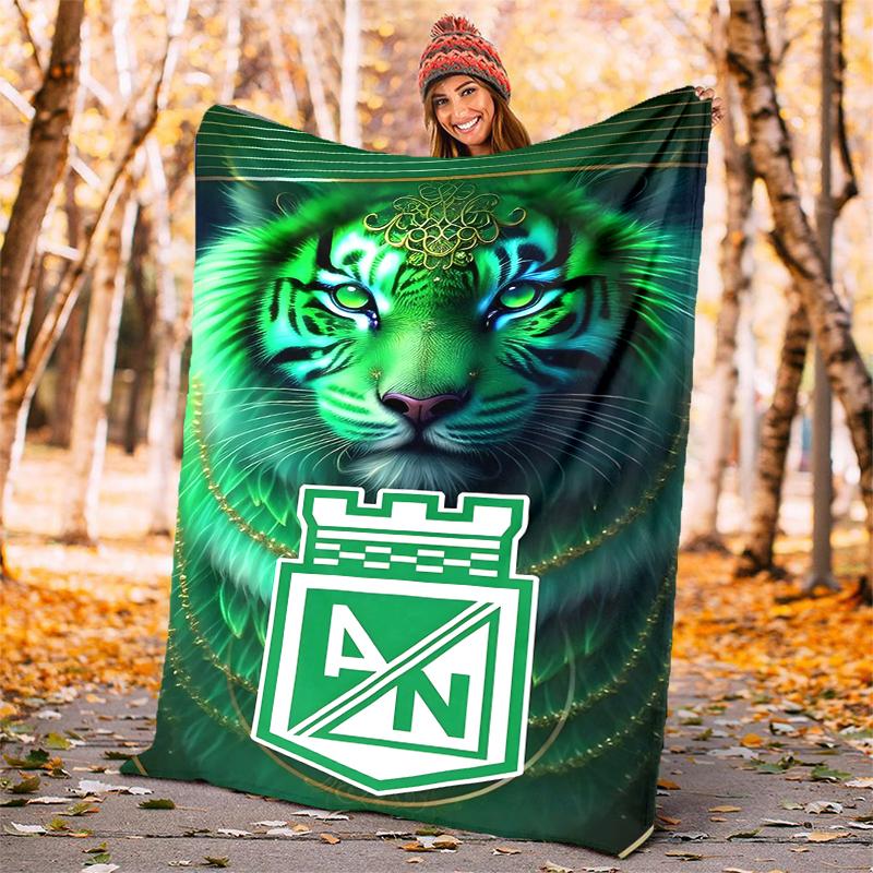 Atletico Nacional Flannel Blanket Soft All-Season Throw, Design for Camping, Car Travel, Hiking Sofa, Bed, Office Perfect Gift for Parties