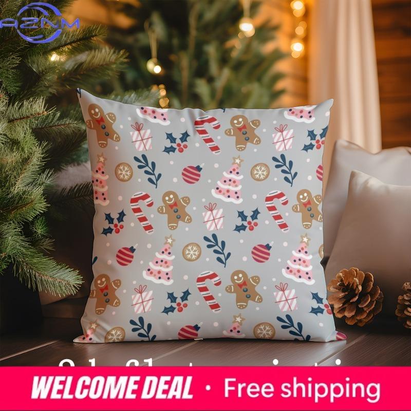 Home Decor Christmas-Themed Pillow Covers Suitable For Sofa Bedroom Car Pillow Cover Cushion Rectangular Back Cushion