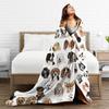 Retro Vintage Art Cute Dogs Warm Soft Blanket Kids Adult Plush Throw Blanket Novelty Outdoor Flannel Bedspread Sofa Bed Cover