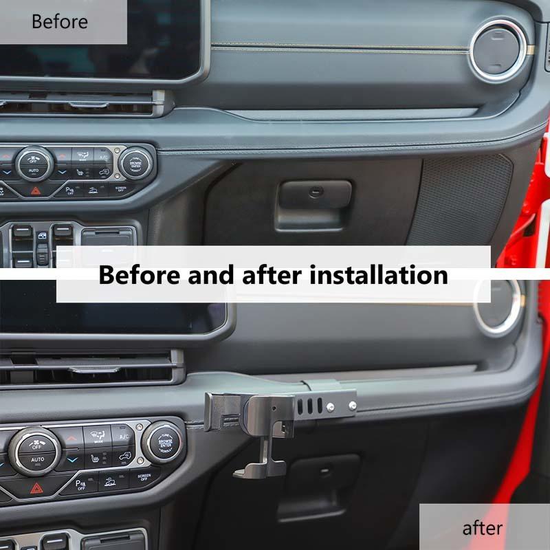 Автомобильный металлический кронштейн для второго пилота с ручкой для чашки воды, опорная подставка для Jeep Wrangler JL для JT Gladiator 2024 Up, аксессуары для салона автомобиля