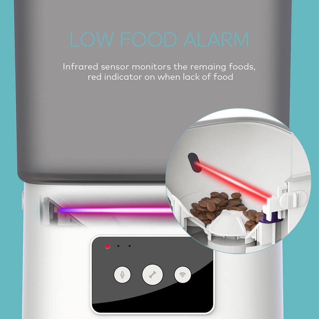 6 л Автоматическая кормушка для домашних животных Умный диспенсер для корма для собак кошек Таймер Управление через приложение WIFI Миска из нержавеющей стали Автоматическое кормление кошек собак домашних животных Товары для домашних животных