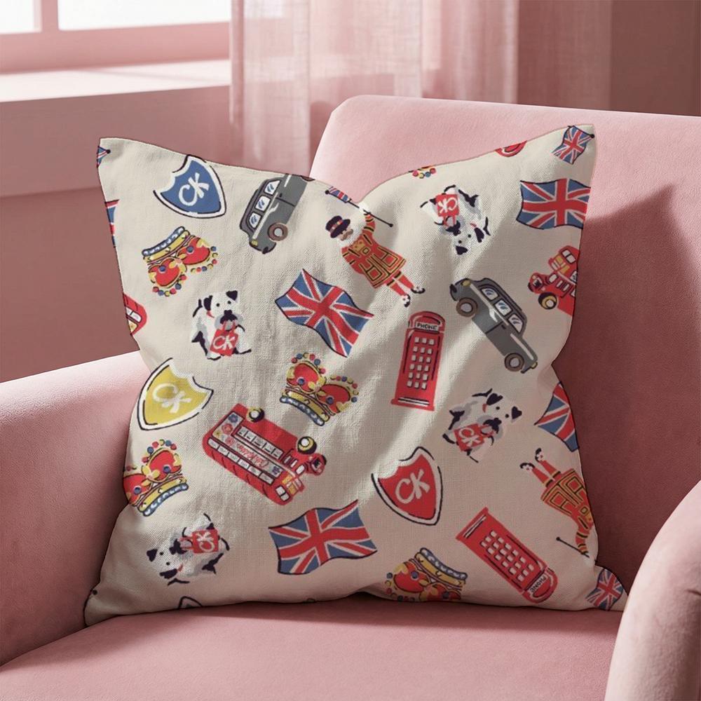 Подушка с принтом LOVE England, чехол для подушки для разных помещений, дома и автомобиля - Двусторонний, мягкий и прочный для ежедневного использования