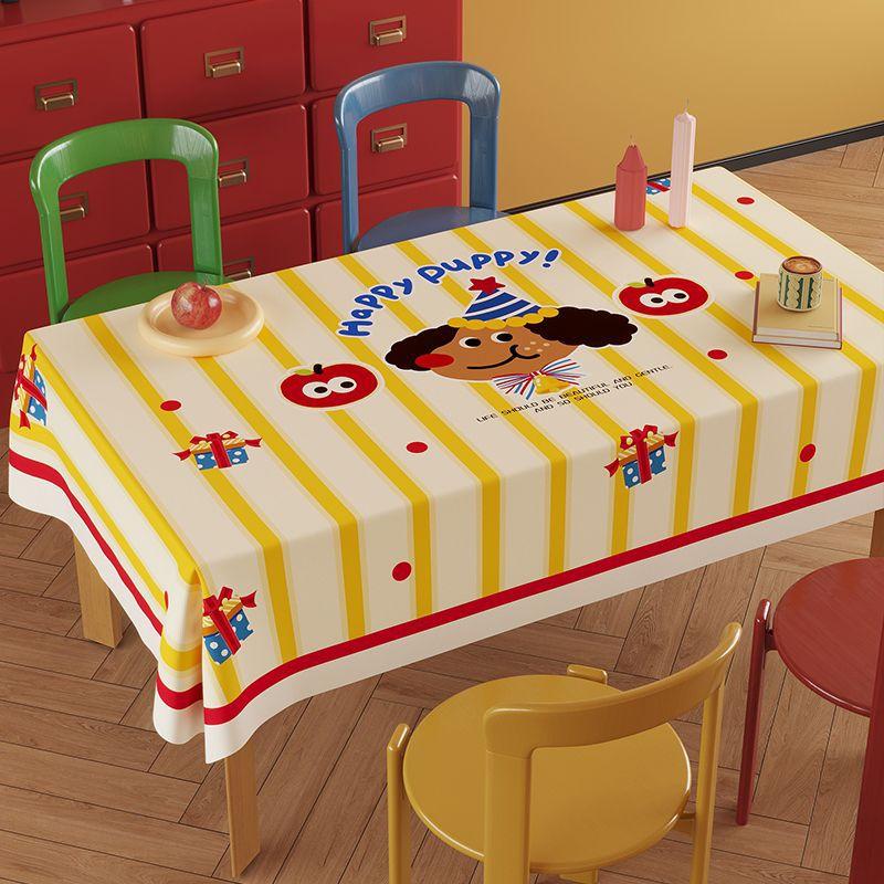 Cute Cute Pet Tablecloth Atmosphere Red Festive Waterproof And Oil-Proof Dining Table Cloth Living Room Coffee Table Decorative Tablecloth