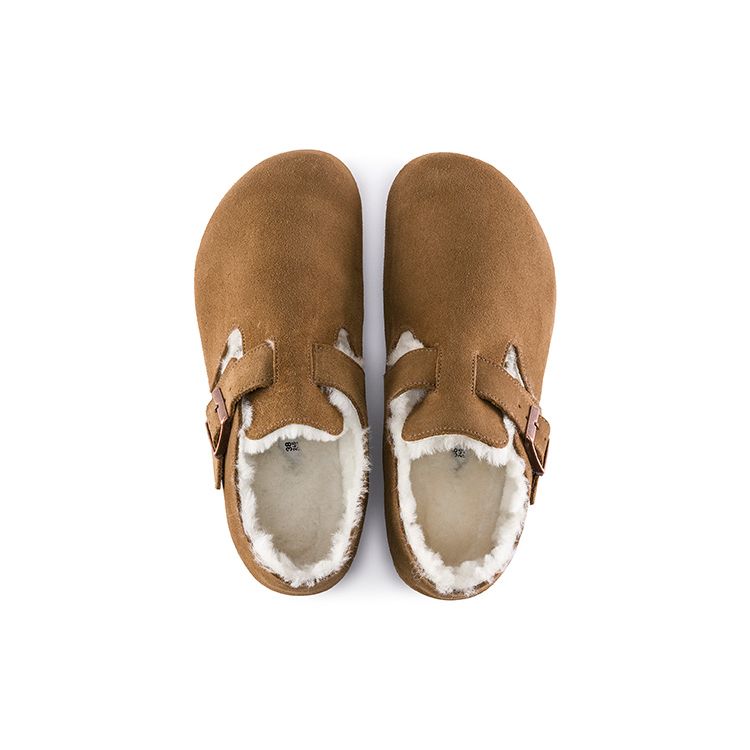 Birkenstock Лондонские тапочки из овчины Унисекс Тапочки Коричневые 1014963