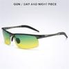 Polarized Sunglasses Mens Classic Day Night Outdoor Sports Night Vision Driving Discoloration Sun Glasses UV400 Luxury Aluminum Frame Eyewear