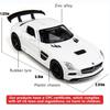 1:32-масштабная модель автомобиля Benz SLS AMG, литая под давлением цинкового сплава, игрушечная машинка с откидной спинкой, звуком и светом для детей, мальчиков и девочек