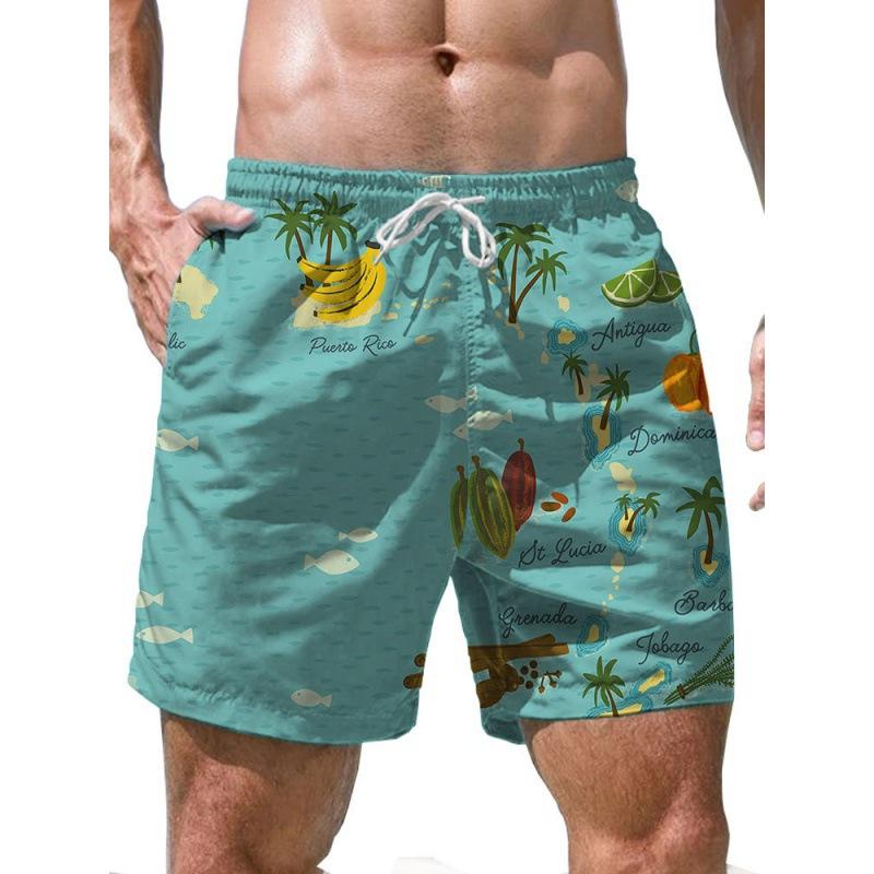 Летние шорты с 3D-принтом пляжного пейзажа, модные повседневные пляжные мужские шорты
