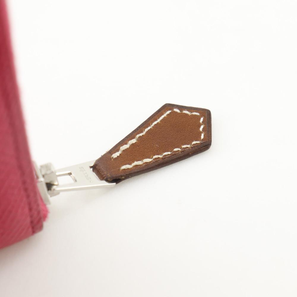 Hermes Azap Длинный шелковый кошелек-вкладыш Розовый мексиканский розовый Epsom Женский Б/у