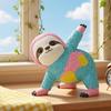 Colorful Yoga Sloth Statue Simulation Sloth Resin Figurine Sculpture Home Office Yoga Gym Desktop Decoration Ornament