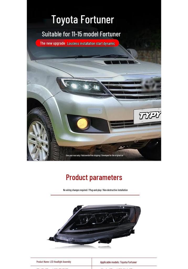 Светодиодная светодиодная фара указателя поворота для 11-15 Toyota Fortuner