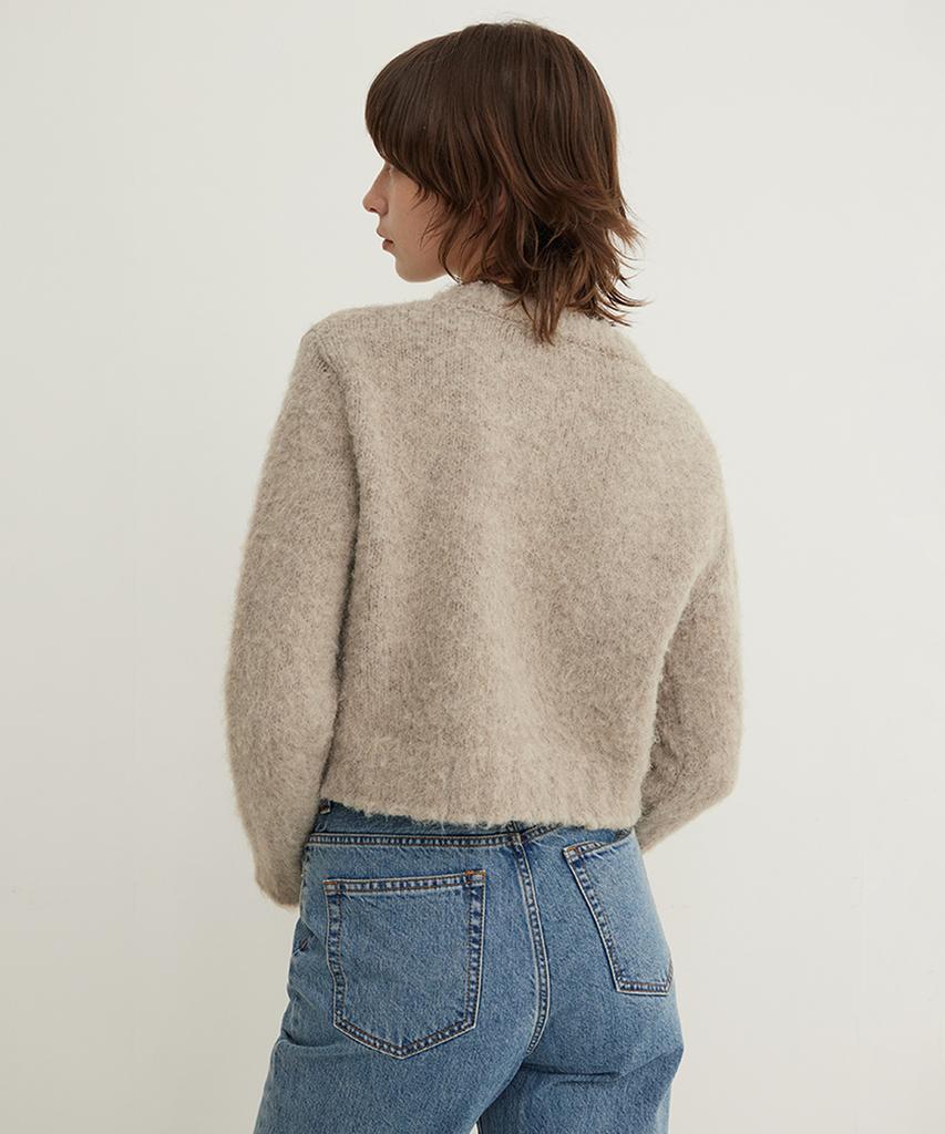 STEP AROUND Brushed Crop Round Knit_Sandstone