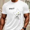 What? Cat Peek Graphic T-Shirt,Soft Breathable & Fade-Resistant, Classic Fit for Daily Casual Wear