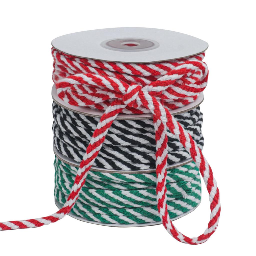 0.8cm Two-color Cotton Rope Christmas Day Decoration Diy Handmade Braided Rope Binding Dumplings Line Colorful Package Dumpling Rope Home Decoration