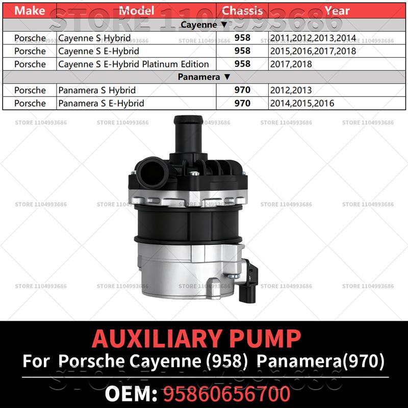 For Porsche 2011-2018 Cayenne (958) 2012-2016 Panamera (970) Auxiliary Pump OEM 7P0965567 95860656700 9A796556740 8K0965569