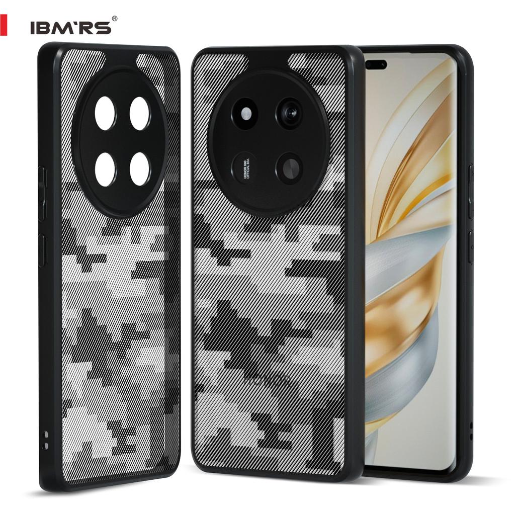 (В комплекте ремешок на запястье)IBMRS для чехла Honor X60 Pro, Не желтеющий противоударный чехол для телефона, Прозрачная задняя крышка с защитой от царапин камуфляж (чистый)