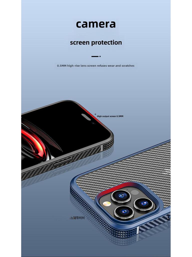 Защитный чехол из углеродного волокна для iPhone 14/15 Pro Max от падений