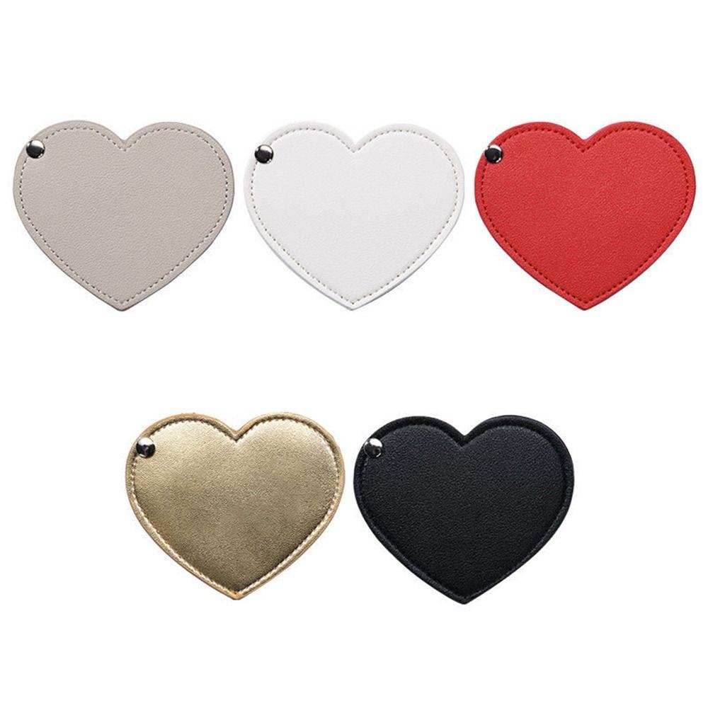 Компактное зеркало сплошного цвета в форме сердца, портативный инструмент для макияжа, мини-зеркало для макияжа для женщин